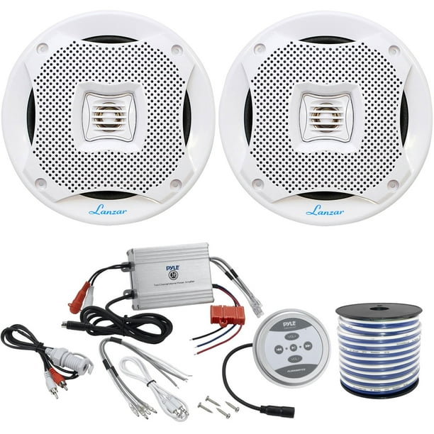 2 x Lanzar 400 Watts 5.25'' 2Way White Marine Speakers, Pyle