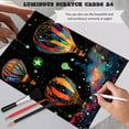 thumbnail image 4 of Noctilucent Scratch Rainbow Painting Art Paper Scratch Painting Art Set for Kids & Adults Creative Scratch Decorative Painting with 5 Tools (Firework & Hot Air Balloon), 4 of 7