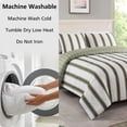 thumbnail image 6 of Mainstays Full/Queen Comforter Set, 3-Piece, All-Season, Green Stripe, 6 of 11