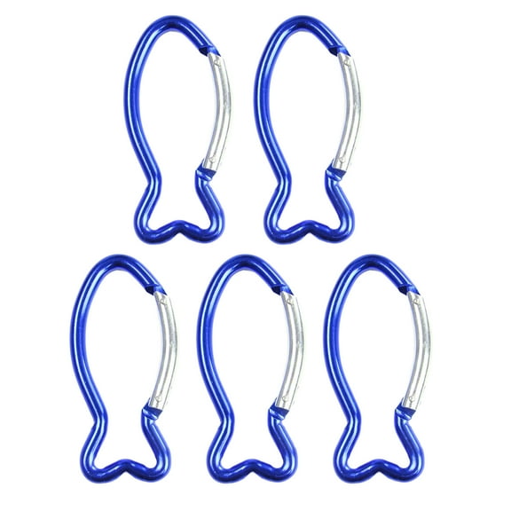 UNTERING Easily Link Fish Shape Climbing Buckle Metal Locking Spring Hook Carabiner Clip for Camping Fishing Hiking Traveling