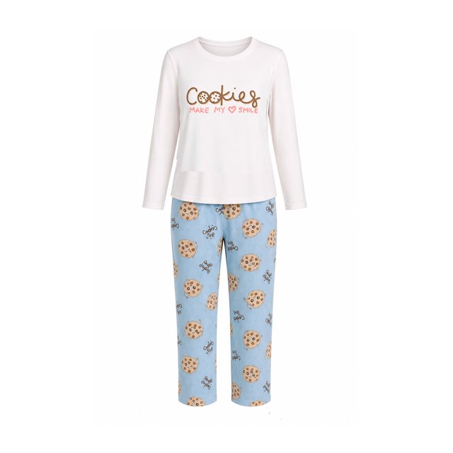 Pijama George para Niña, Cuello Redondo Con Pantalon Blanco Talla 4, 2 Piezas