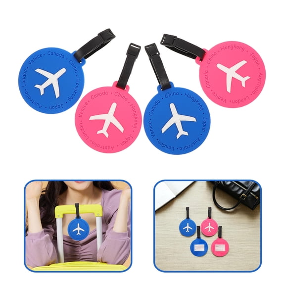 CTIRCHIU 4-Pack PVC Travel Luggage Tags in Multiple Colors for Easy Suitcase Identification and Baggage Labeling