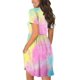 thumbnail image 5 of Vestido de bolsillo estampado de manga corta con cuello redondo de moda para mujer Pompotops  ghjkhdj10263, 5 of 6