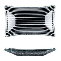 Glass Dinnerware 4.25" x 2.5" x h:0.5" 1 oz. Rectangular Black Glass Ramekin (Set of 6)