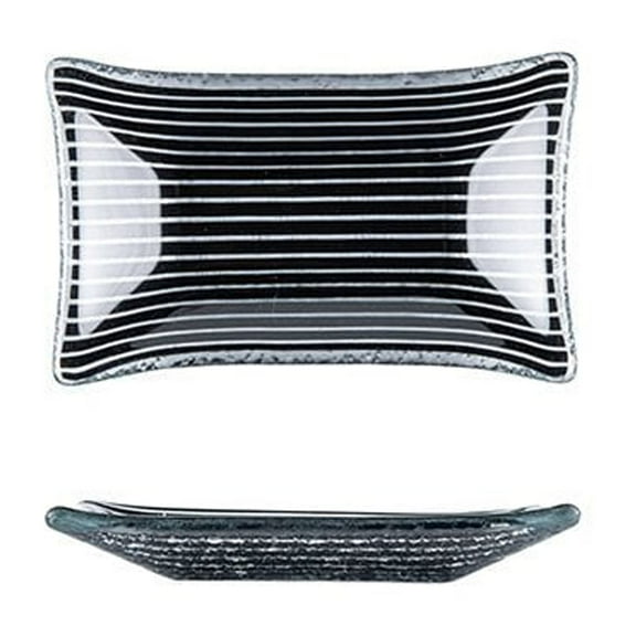 Glass Dinnerware 4.25" x 2.5" x h:0.5" 1 oz. Rectangular Black Glass Ramekin (Set of 6)