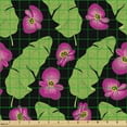 thumbnail image 2 of Floral Fabric by the Yard Upholstery, Cartoon Style Concept of Long Hawaiian Plants and Flowers, Decorative Fabric for DIY and Home Accents, Pink Yellow by Ambesonne, 2 of 5