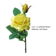 thumbnail image 5 of Realistic Look Non-Wither No Watering Simulation Flower 2 Heads Hydrating Curled Rose Flower Leaves Artificial Bouquet Wedding Accessories-Dark Pink, 5 of 5