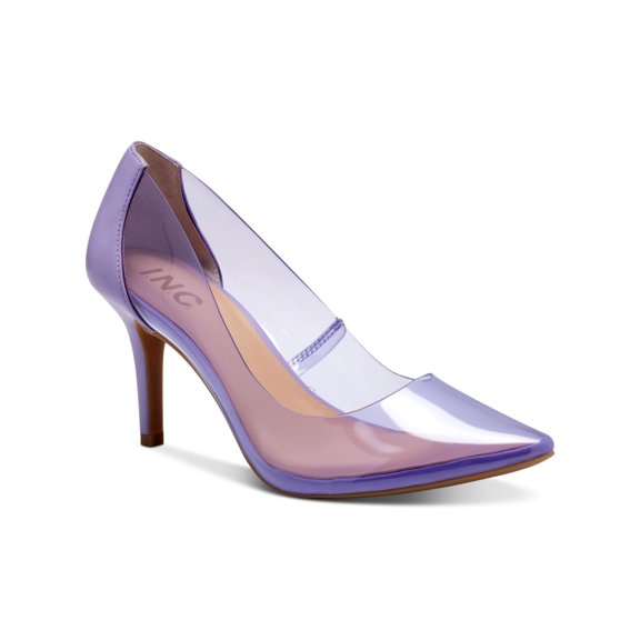 INC Womens Purple Transparent Padded Perforated Zitah Pointed Toe Stiletto Slip On Pumps Shoes 10 M