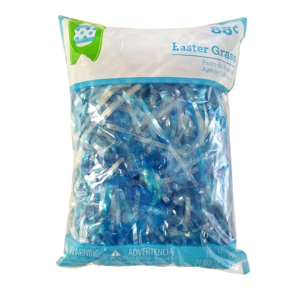 Easter Grass, Plastic, 3 oz., Blue