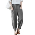 thumbnail image 2 of Guardurnaity Pantalones hasta la pantorrilla para mujer, pantalones Vintage para mujer, bombachos de moda con cintura de nueve puntos para mujer, Prendas para la parte inferior del cuerpo Negro 4XL, 2 of 6