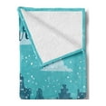 thumbnail image 2 of Merry Christmas Soft Flannel Fleece Blanket, Xmas Theme at Winter Landscape in the City Snowing Street Urban Noel Theme, Cozy Plush for Indoor and Outdoor Use, 50" x 70", Multicolor, by Ambesonne, 2 of 5