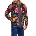 thumbnail image 2 of Honeii Colorful Floral Embroidery Mexican Print Hoodies for Men, Pullover & Full Zip, Breathable Zip up Hoodie, Sweatshirt-XX-Large, 2 of 5