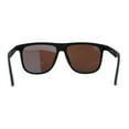 thumbnail image 2 of Polarized Hipster Flat Top Horn Rim Light Weight Slick Sunglasses Matte Black Blue Mirror, 2 of 4