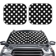 thumbnail image 2 of Goofa Black and White Polka Dot Pattern 2 Piece Car Windshield Sun Shade Foldable | Front Windshield Shade for Sun, Heat and UV Rays | Sunshade for Car Front Window-Large, 2 of 7