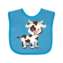 Inktastic Cute White Holstein Cow with Brown Spots Boys or Girls Baby Bib