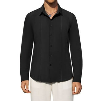 black brown dress shirts Hi-Tie Brown Dress Shirt Solid Satin Men's Long Sleeve Dress Shirt, S