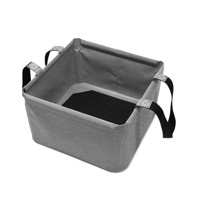 Bucket 18L Foldable Portable Fishing Square Hiking Tub Laundry Toilet Kitchen Washing Water Container Backpacking Indoor Outdoor Car Wash Basin Gray