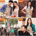 thumbnail image 7 of Pioneer Flower Floral Print Pattern Apron-Garden Aprons for Women with Pockets-Cotton Linen Waterproof Kitchen Cooking Gardening Aprons Adjustable for Kitchen,Cooking,BBQ and Salon 33x27 Inch, 7 of 7
