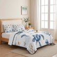 thumbnail image 5 of King Quilt Set 96''x106'', Blue Brown Coastal Lightweight Bedspread Coverlet Set with 2 Pillow Shams, Nautical Summer Beach Sea Turtle Breathable All Season Quilt Bedding for Bedroom/Guest Room, 5 of 9