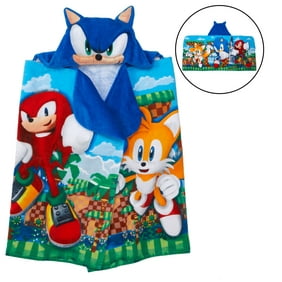 Sonic the Hedgehog Kids Hooded Bath Towel, Cotton, Blue, Sega