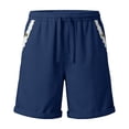 thumbnail image 6 of Cutuoiiu Women's High Waist Bermuda Shorts Solid Color Cotton Lace Trim Side Seam Drawstring Waist Casual Pocket Shorts Loose Fit Plus Size Beach Shorts for Everyday Casual Activities, 6 of 6