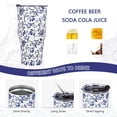 thumbnail image 6 of 30oz Tumbler, Stainless Steel Insulated Travel Tumbler with Lid and Straw, Double Wall Vacuum Insulated Coffee Tumbler Mug for Women, Thermal Cup for Home Outdoor, Blue and White Porcelain, 6 of 6