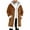 Brown, variant on Santa Coat Men Casual Christmas Cardigan Unisex Open Front Hoodies No Zip Cozy Winter Printed Edge Warm Comfortable Outerwear