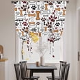 thumbnail image 3 of Dog Claws Balloon Curtains for Windows, Bedroom Curtains 54 Inch Length, Pet Cat Cartoon Cute Animal Bone Pawprints Tie Up Curtains Panels Thermal Insulated Bathroom Curtains Window 42"x54", 3 of 8