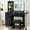 Black, variant on DSstyles Brown/Black/White Vanity Desk with LED Lighted Mirror & Power Outlet, Makeup Vanity with Drawers & Cabinet & Chair, Vanity Table Set for Bedroom