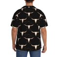 thumbnail image 3 of Rateoe Western Cowboy Pattern Men's Short Sleeve Classic Shirt, Casual Short-Sleeved Shirt, Lightweight Summer Shirt, Cuban Collar Shirt,Button-Front Shirt-4X-Large, 3 of 5