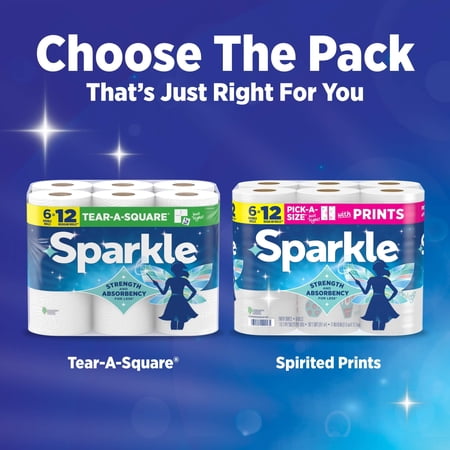 SPARKLE TOWELS SPARKLE TEAR-A-SQUARE PAPER TOWELS, 8 DOUBLE ROLLS, 110 SHEETS PER ROLL