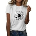 thumbnail image 1 of WEAIXIMIUNG T-Shirt d'Été pour Femmes Saint-Valentin Motif Mignon T-Shirt Ample Col Rond Manches Courtes Hauts Décontractés, 1 of 4