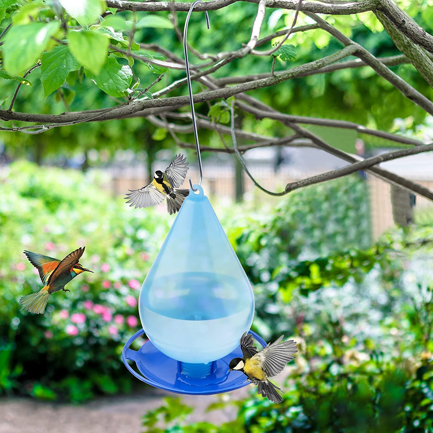 Droplet Wild Bird Waterer Hummingbird Feeder For Outdoors Hanging Wild Bird Feeders With Accessory Hook Water Bottle For Birds 32 Oz Capacity Walmart Com Walmart Com