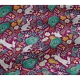 thumbnail image 4 of oneOone Cotton Jersey Dark Magenta Fabric Leaves & Flowers Floral Dress Material Fabric Print Fabric By The Yard 58 Inch Wide, 4 of 4