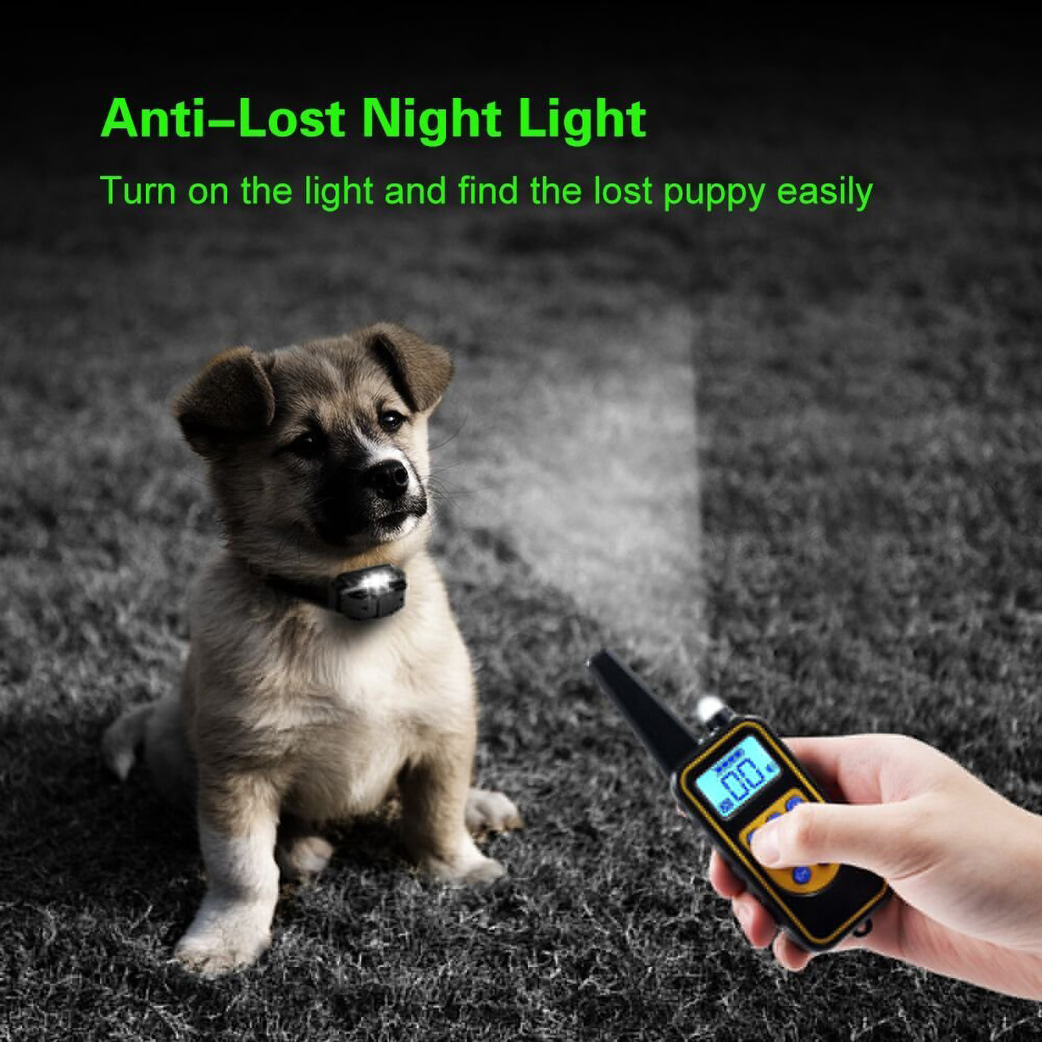 thumbnail image 2 of 880-1 Rechargeable Anti-Bark Dog Training Collar with 3 Modes (Beep/Vibration/Shock), 99-Level Adjustment, Weatherproof Design, Yellow Remote, 3-Channel Control, USB Charging, 67cm PU Leather Collar, 2 of 6
