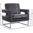 thumbnail image 4 of Meridian Furniture Noah Grey Velvet Accent Chair, 4 of 9