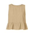 thumbnail image 5 of Women's Ruffle Hem Tank Top, Sleeveless Button Back Summer Vest, Plain Casual Layering Blouse, 5 of 6