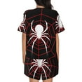thumbnail image 3 of Lsque Spider On The Web Women's Short-Sleeved Pajama Set - 2 Piece Soft and Lightweight Sleepwear Set-Large, 3 of 9