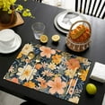 thumbnail image 4 of Pioneer Flower Floral Print Pattern Summer Placemats Table Placemats Set Of 4-Linen Kitchen Washable Placemats Table Mats 12x18 Inch Non-Slip Heat Resistant, 4 of 5