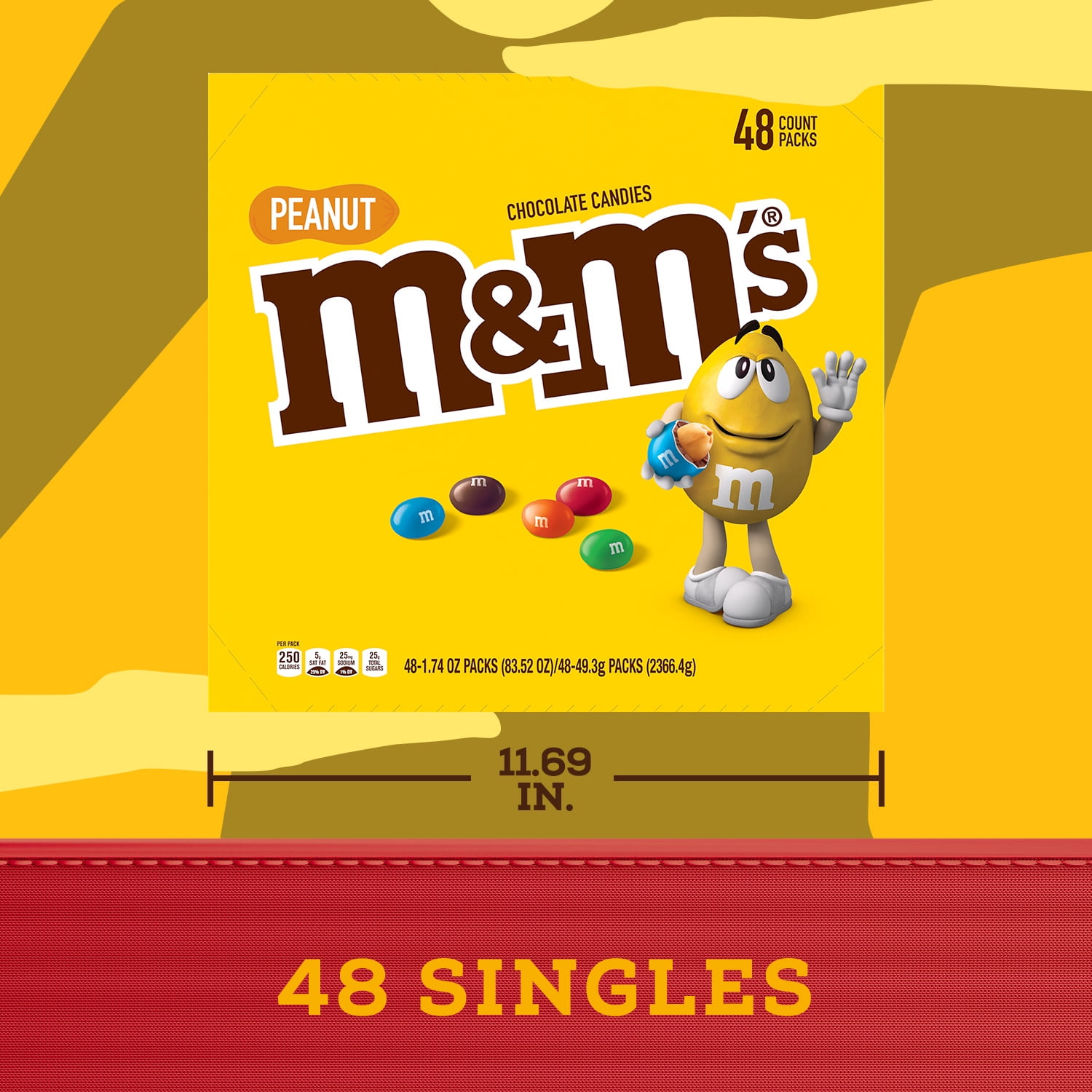 M&M's® Peanut Milk Chocolate Candies 1.74 oz. - 384/Case