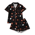 thumbnail image 3 of IMENGL Halloween Pajamas Set for Women Soft Short Sleeve Graphic Nightwear Comfy Loungewear Womens Pajama Sets,S-XXXL, 3 of 7