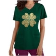 thumbnail image 3 of TaTaai Womens St Patricks Day Print Short Sleeve V Neck Pocket Top Loose Fit Casual Nursing Uniform Tunic Holiday Gift, 3 of 5