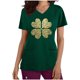 thumbnail image 3 of TaTaai Womens St Patricks Day Print Short Sleeve V Neck Pocket Top Loose Fit Casual Nursing Uniform Tunic Holiday Gift, 3 of 5