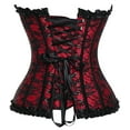 thumbnail image 4 of VASLANDA Women's Lace up Boned Plus Size Overbust Corset Bustier Top with G-String, 4 of 6