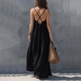 thumbnail image 5 of Sundresses for Women Summer Smocked Cami Maxi Dresses Spaghetti Strap V Neck Flowy Long Beach Vacation Dress, L, 5 of 6