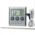 thumbnail image 1 of Digital Oven Thermometer Kitchen Food Cooking Meat BBQ Probe Thermometer With Timer Water Milk Temperature Cooking Tool with Stainless Steel Temperature Probe  Large LCD Display(1 Pc), 1 of 8