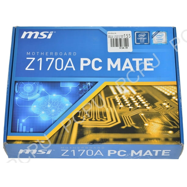 Z170a Pc Mate Msi Z170a Pc Mate Lga 1151 Intel Z170 Hdmi Sata 6gb S Usb 3 1 Atx Intel Motherbo Walmart Com