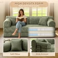 thumbnail image 4 of Timbernest 78.7" Convertible Sleeper Sofa Bed, Boucle Boneless Sofa with 2 Pillows, Floor Sofa Lounge Couch for Living Room, Moss Green, 4 of 10