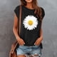 thumbnail image 3 of Gibobby Camisetas de verano para mujer Mujeres Cap manga verano Casual Tops cuello en V Color sólido Casual camisas blusa holgada(Negro,G), 3 of 4