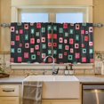 thumbnail image 2 of Yayeee Kitchen Curtains Tier Set of 2 Light Filtering 57"x24" Over Sink Window Panels, Red Block Pattern, 2 of 7